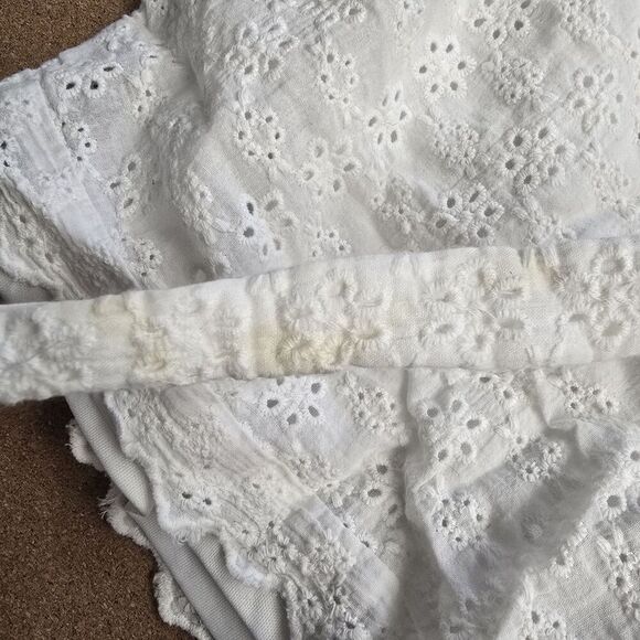 Miami Women's Booty Shorts Size L White Some Stains On Belt/Tie (A8) - Picture 9 of 10